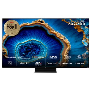 TCL 4K UHD QD Mini LED 스마트TV, 190cm(75인치), 75C755, 스탠드형, 방문설치